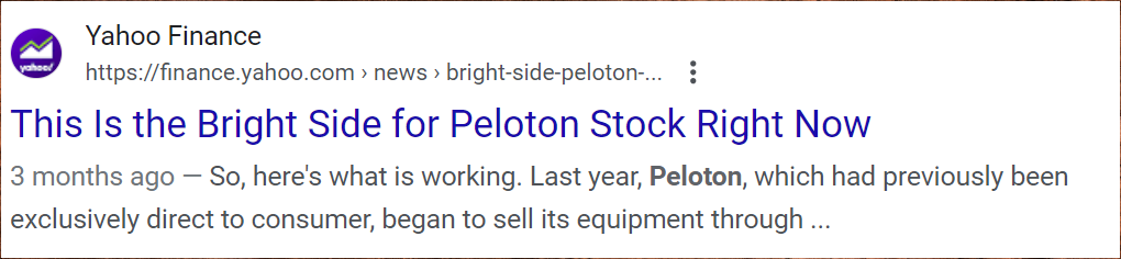 This Is the Bright Side for Peloton Stock Right Now - 3 months ago