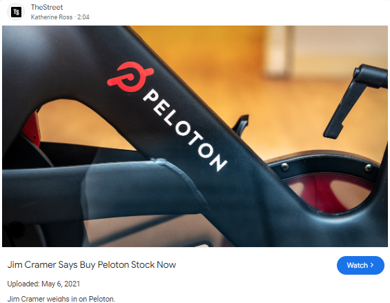 Jim Cramer Says Buy Peloton Stock Now - May 2021